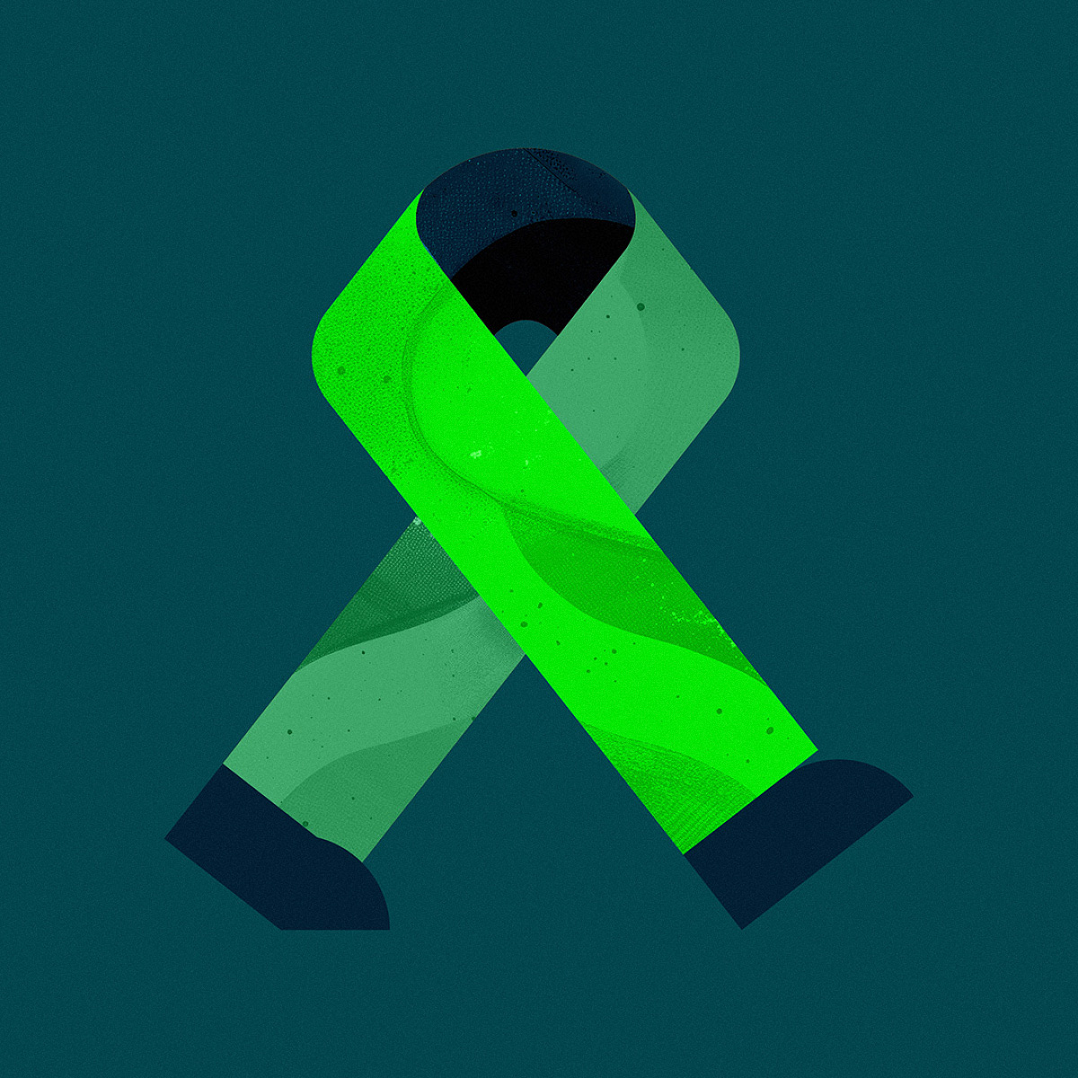 Green awareness ribbon illustration