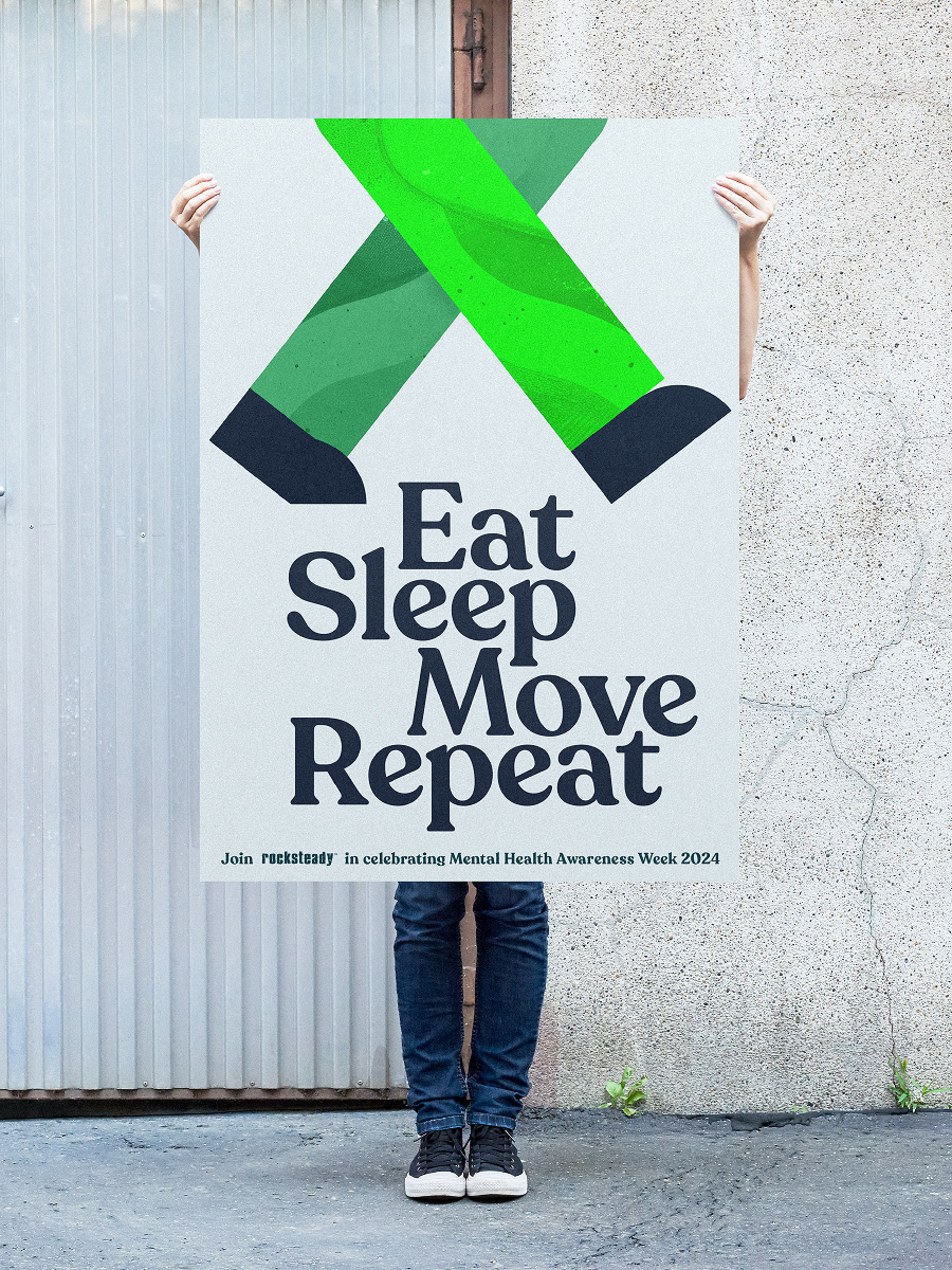 Eat Sleep Move Repeat Mental Health Awareness poster