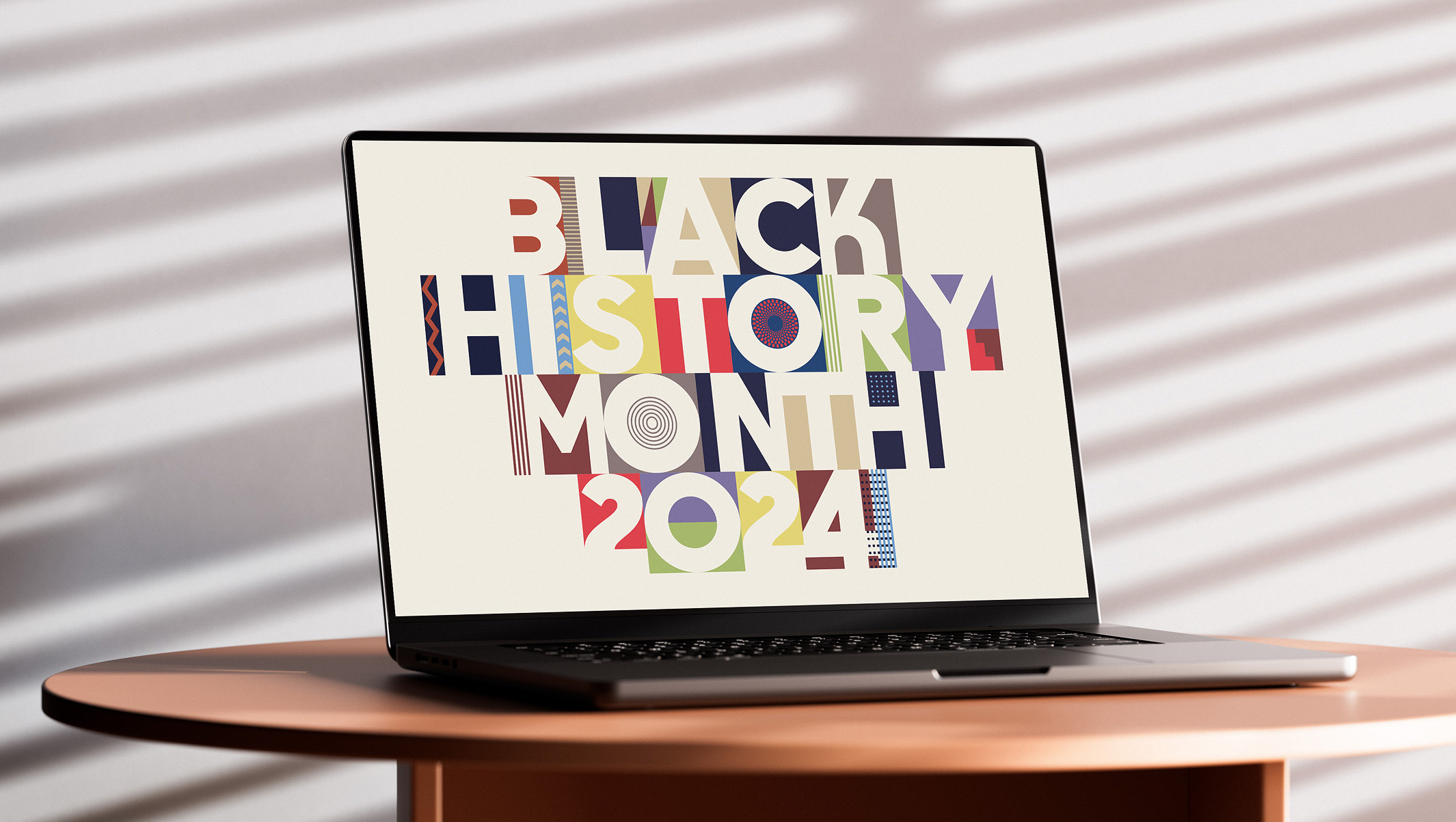 Black History Month 2024 brand identity on laptop
