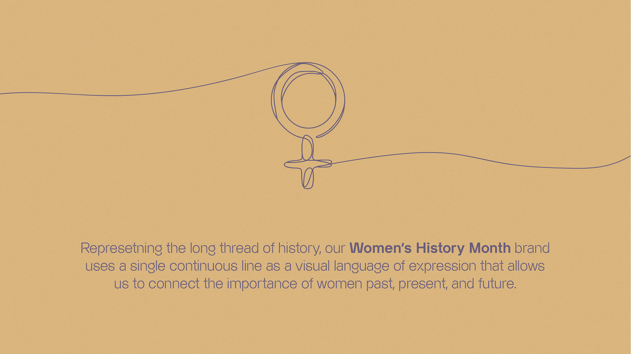 Women's History Month continuous line illustration