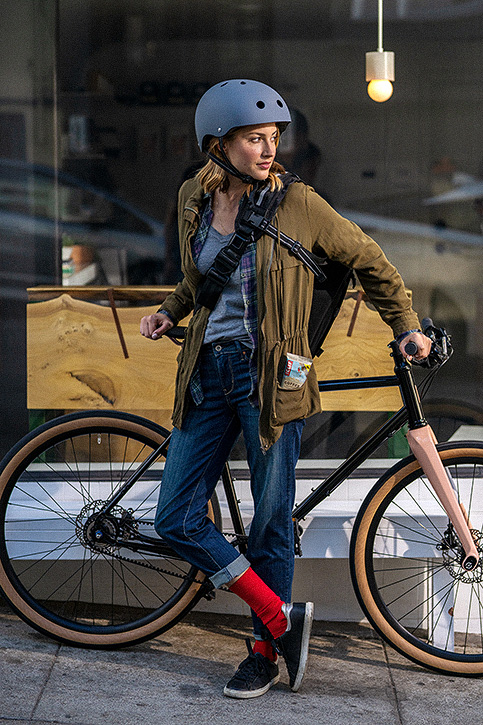 Cyclist with Clif bar — lifestyle photography