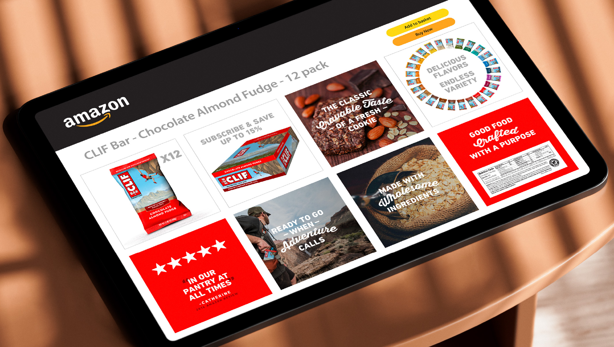 Clif on Amazon — digital shelf merchandising